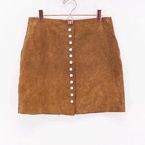 Blank NYC Suede Button Front Mini Skirt Sz 27